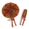 Kente Leather Folding Fan